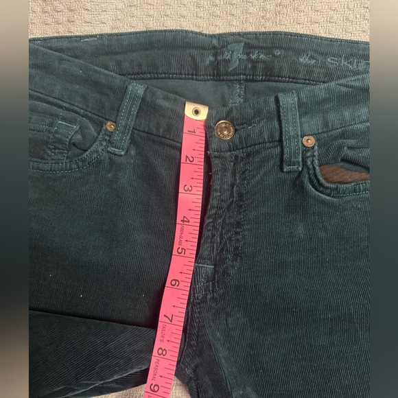 7 For All Mankind Teal Skinny Corduroy Jeans - Women’s 27 - Picture 5 of 9